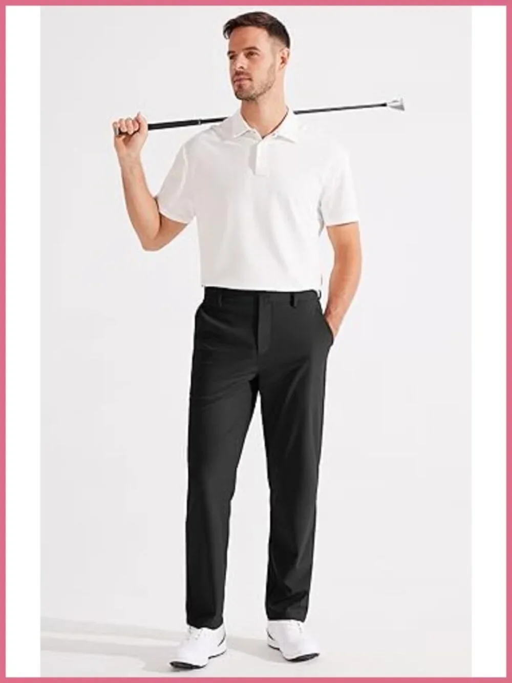 Mens Golf Pants Stretch Dress Pants Business Casual Work Flat Front Straight